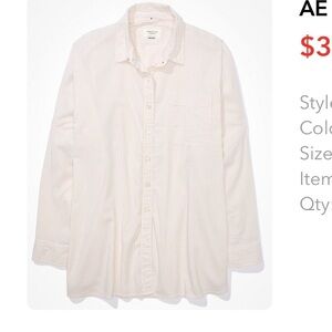 American Eagle Go Big Oversized Button Up Shirt